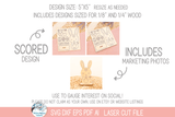 Easter Bunny DIY Pop Out Stand Up Craft Coloring Kit - SVG File for Laser Cutter Wispy Willow Designs Company