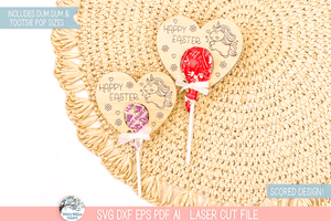 Easter Bunny Lollipop Holder Bundle - SVG File for Laser Cutter Wispy Willow Designs Company