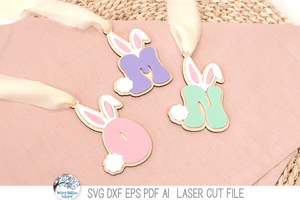 Easter Bunny Monogram Letter Basket Tag - Alphabet SVG Bundle File for Laser Cutter Wispy Willow Designs Company