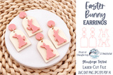 Easter Bunny Rabbit Earring SVG File for Glowforge Laser Cutter Wispy Willow Designs Company