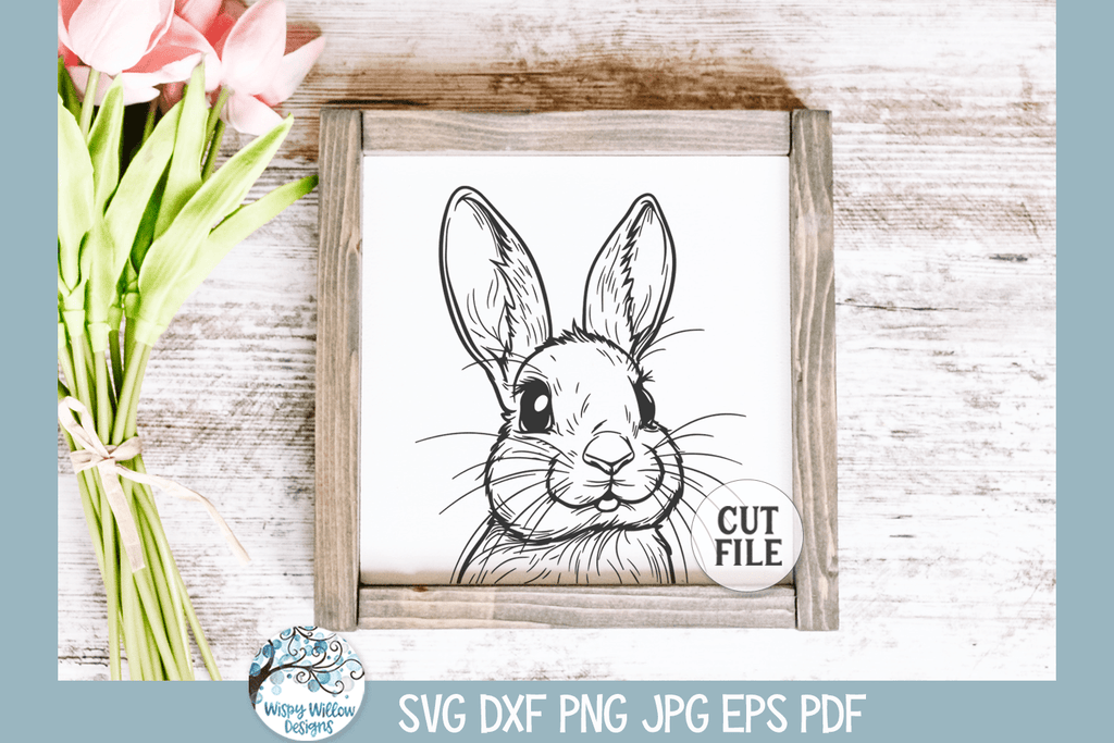 Easter Bunny SVG Clipart and Outline, Bunny SVG Vector