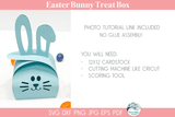 Easter Bunny Treat Box SVG | 3D Cardstock Paper Template for Cricut Wispy Willow Designs Company