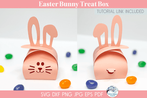 Easter Bunny Treat Box SVG | 3D Cardstock Paper Template for Cricut Wispy Willow Designs Company