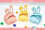 Easter Bunny Treat Box SVG | 3D Cardstock Paper Template for Cricut Wispy Willow Designs Company