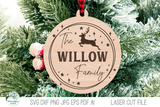 Family Christmas Ornament for Laser Cutter Wispy Willow Designs Company