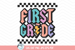 First Grade SVG | Retro Classroom Art Wispy Willow Designs Company