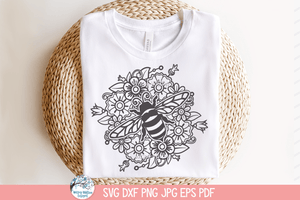 Floral Bee Mandala SVG File for Cricut Wispy Willow Designs Company