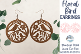 Floral Bird Round Earrings SVG for Glowforge or Laser Cutter Wispy Willow Designs Company