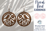 Floral Bird Round Earrings SVG for Glowforge or Laser Cutter Wispy Willow Designs Company