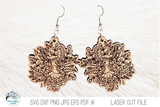 Floral Thanksgiving Turkey Earring File for Glowforge Laser Wispy Willow Designs Company