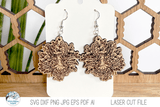 Floral Thanksgiving Turkey Earring File for Glowforge Laser Wispy Willow Designs Company