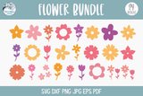 Flower Bundle SVG | Floral Silhouette ClipArt Wispy Willow Designs Company