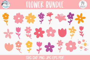 Flower Bundle SVG | Spring Wildflowers Design Wispy Willow Designs Company