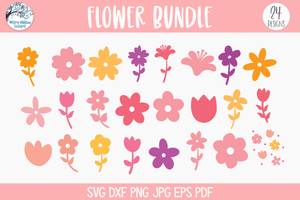 Flower Bundle SVG | Spring Wildflowers Design Wispy Willow Designs Company