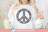 Flower Peace Sign SVG | Vintage Floral Peace Design Wispy Willow Designs Company