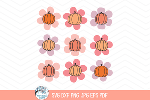 Flower Pumpkin SVG | Fall Decor Design Wispy Willow Designs Company