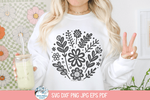 Flowers SVG | Botanical Print Sweatshirt Wispy Willow Designs Company