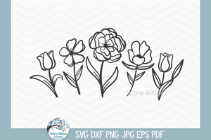 Flowers SVG | Floral Doodles ClipArt Wispy Willow Designs Company