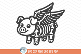 Flying Pig Skeleton SVG | Halloween Animal PNG Wispy Willow Designs Company