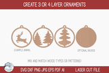 Fox Woodland Animal Christmas Ornament SVG for Laser Cutter Wispy Willow Designs Company