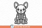 French Bulldog Dog Skeleton SVG | Halloween Animal PNG Wispy Willow Designs Company