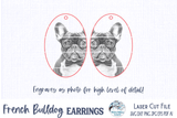 French Bulldog with Glasses Earring File for Glowforge or Laser Cutter Wispy Willow Designs Company