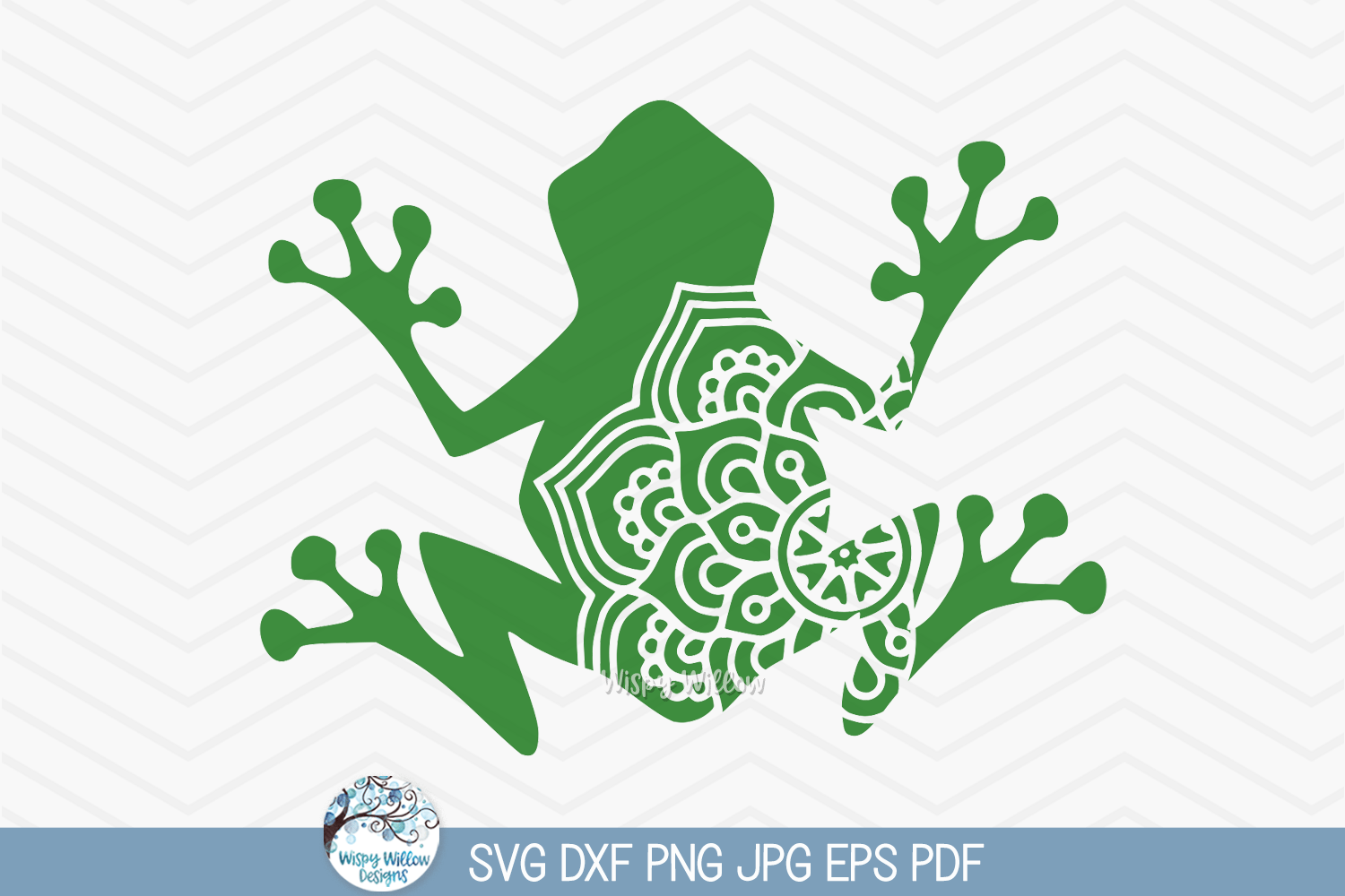 Frog Mandala SVG File for Cricut Wispy Willow Designs Company