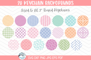 Geometric Keychain Background SVG File Bundle for Round Keychains - Made for Cricut Wispy Willow Designs Company