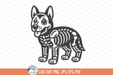 German Shepherd Dog Skeleton SVG | Halloween Animal PNG Wispy Willow Designs Company