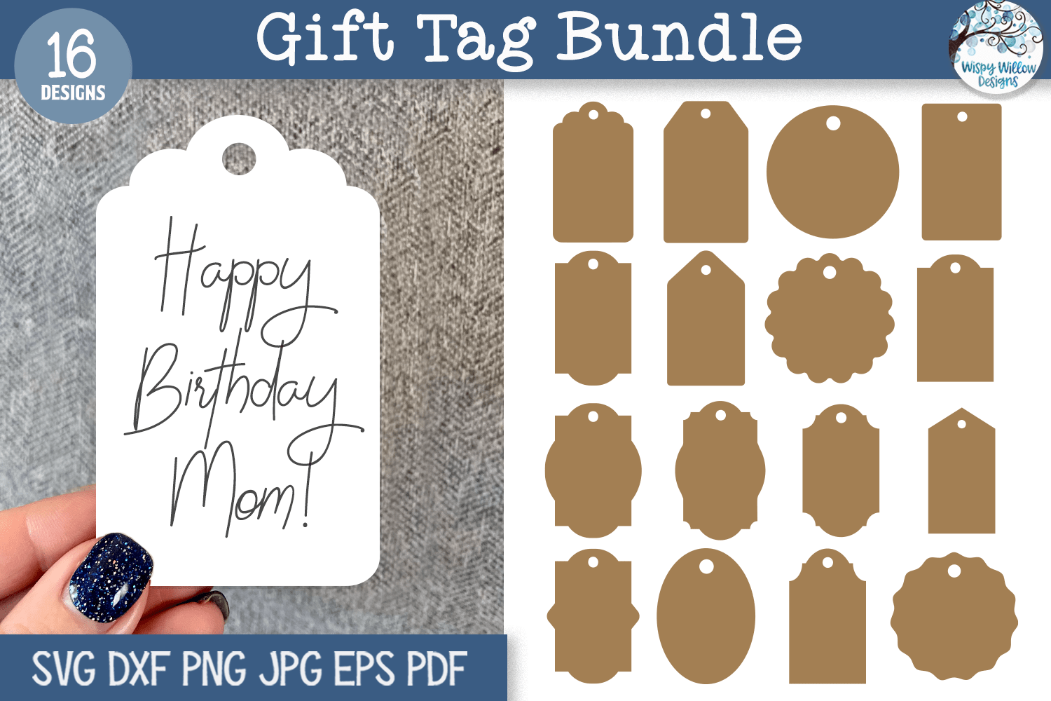 Gift Tag SVG Bundle Wispy Willow Designs Company