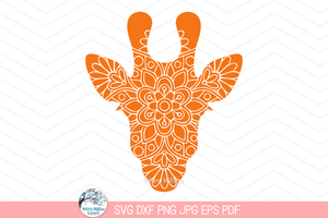 Giraffe Head Mandala SVG File for Cricut Wispy Willow Designs Company