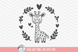 Giraffe SVG | Botanical Giraffe Graphics Wispy Willow Designs Company