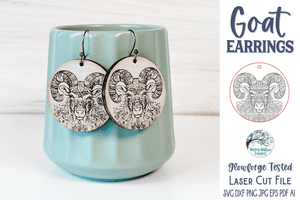 Goat Earrings SVG File for Glowforge or Laser Cutter Wispy Willow Designs Company