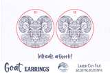 Goat Earrings SVG File for Glowforge or Laser Cutter Wispy Willow Designs Company