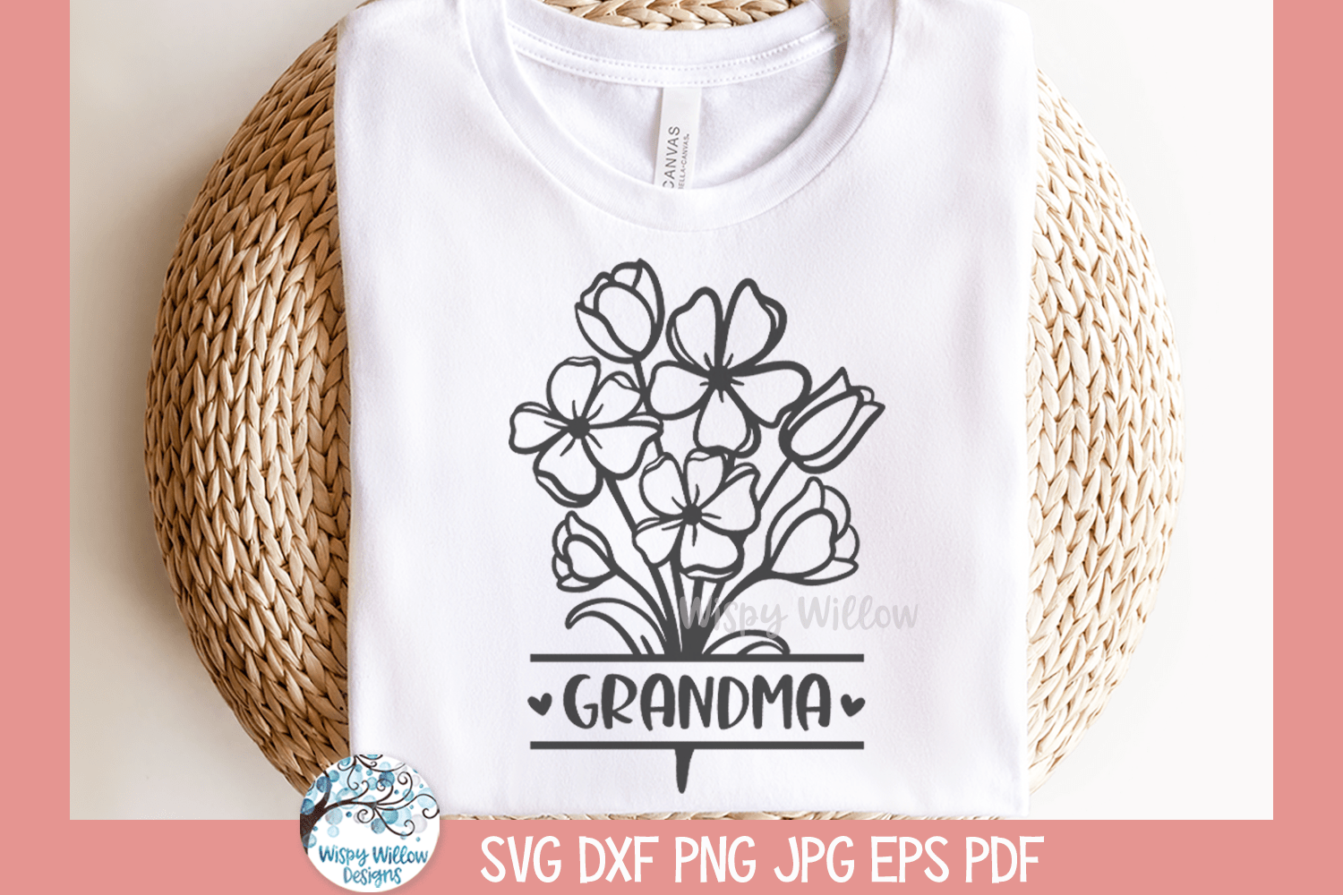 Grandma Flowers SVG | Gift For Grandparents Design Wispy Willow Designs Company