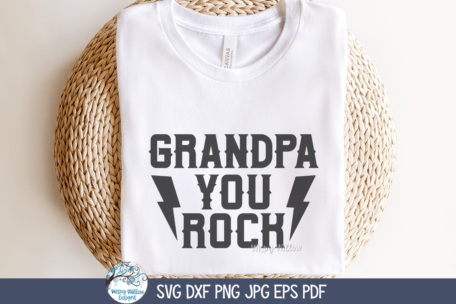 Grandpa You Rock SVG | Cool Grandfather's Day Graphic Wispy Willow Designs Company