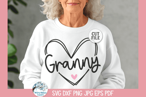 Granny Heart SVG Wispy Willow Designs Company