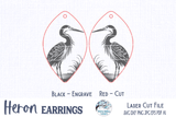 Great Blue Heron Earring File for Glowforge or Laser Cutter Wispy Willow Designs Company