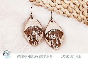 Great Dane Dog Earrings SVG File for Laser Cutter Wispy Willow Designs Company