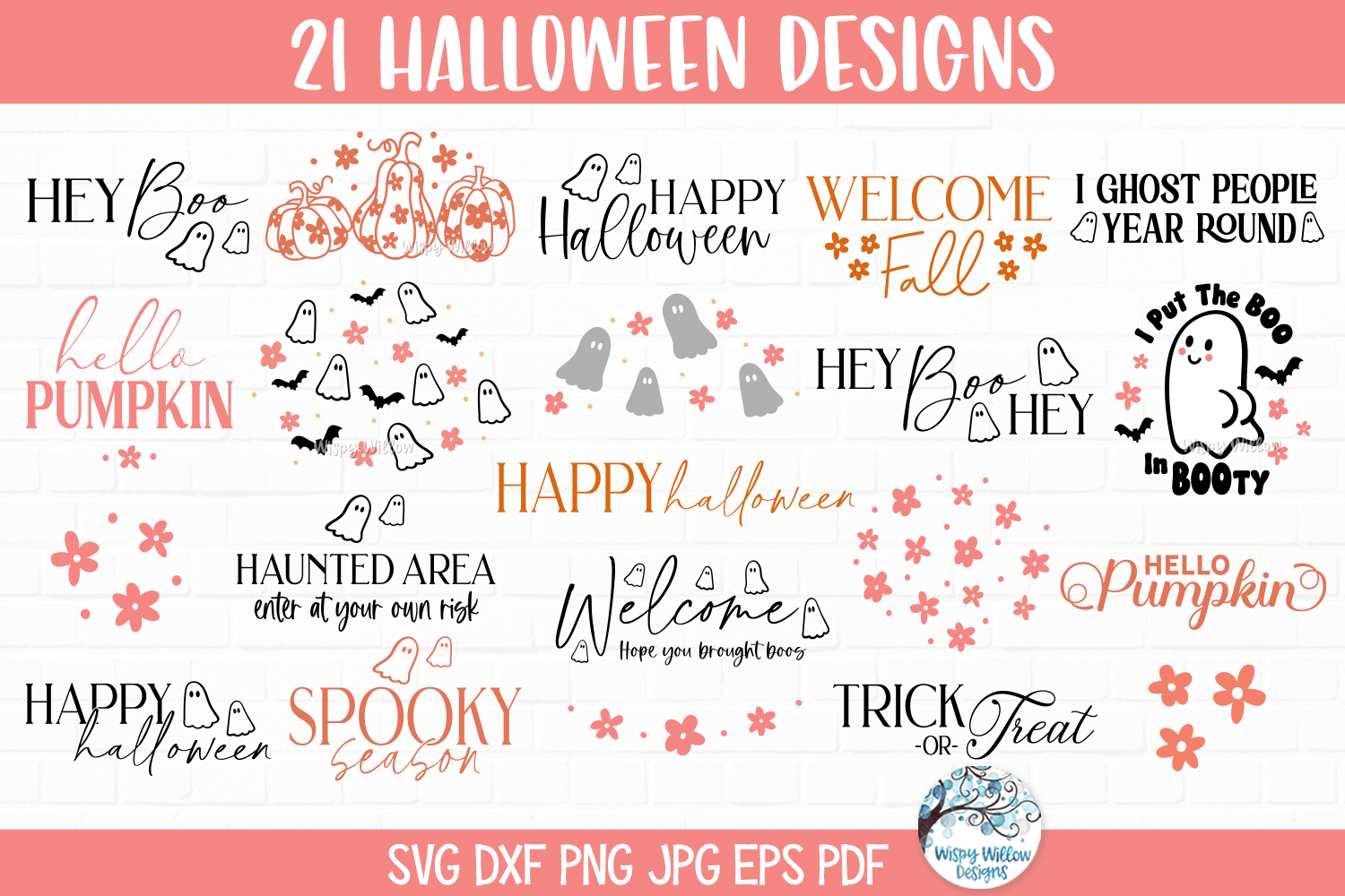 Halloween Bundle SVG | Spooky Designs Collection Wispy Willow Designs Company