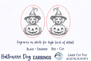 Halloween Dog Earring SVG File for Glowforge and Laser Cutter Wispy Willow Designs Company