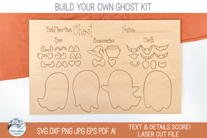 Halloween Ghost DIY Pop Out Paint Kit for Kids - SVG Laser Cut File Wispy Willow Designs Company