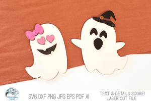 Halloween Ghost DIY Pop Out Paint Kit for Kids - SVG Laser Cut File Wispy Willow Designs Company