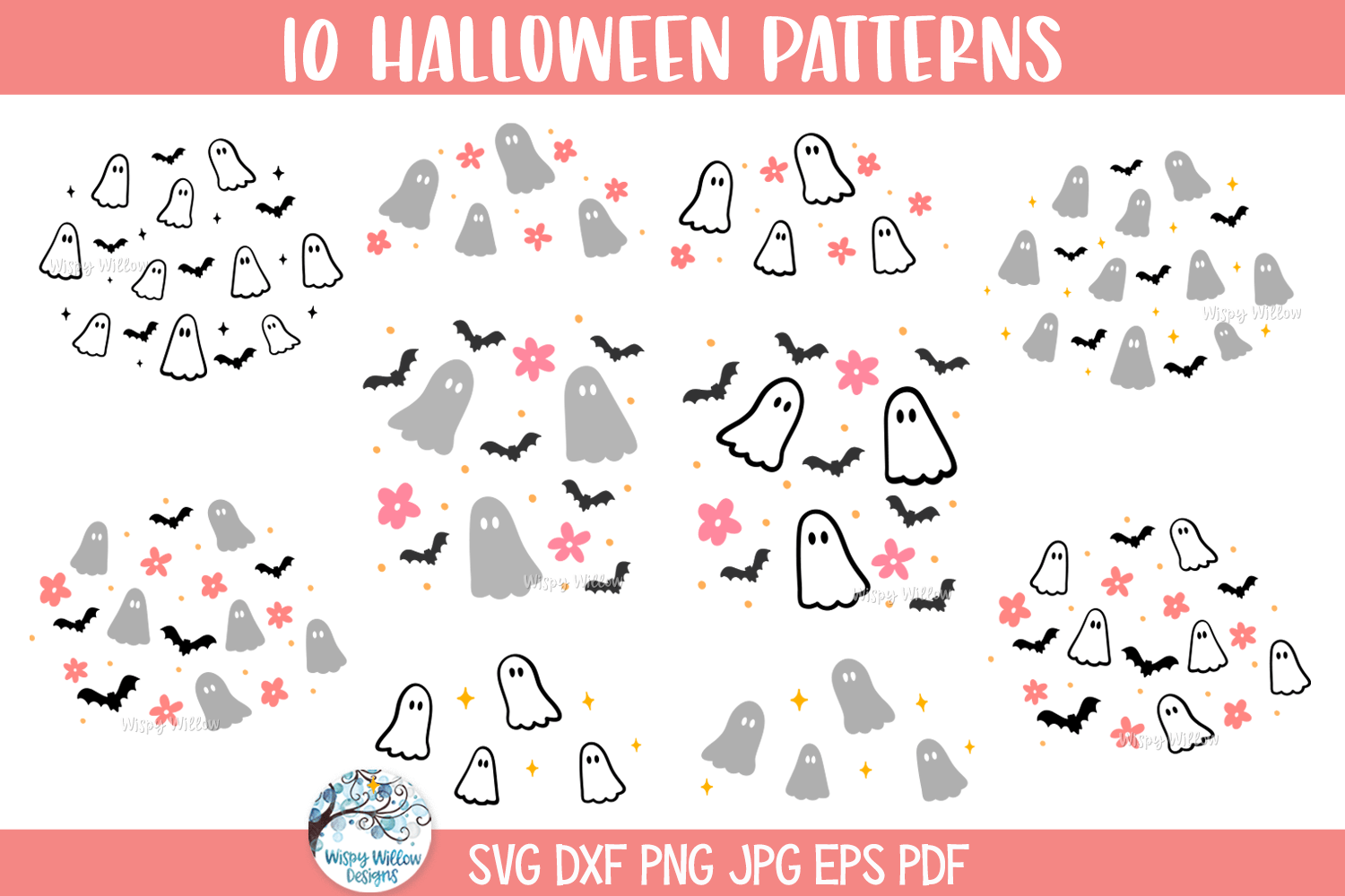 Halloween Patterns SVG | Festive Designs Wispy Willow Designs Company