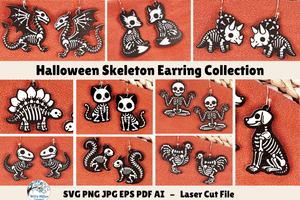 Halloween Skeleton Earring Bundle - SVG Files for Laser Cutter Wispy Willow Designs Company