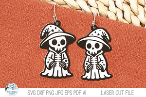 Halloween Skeleton Earring Bundle Vol 3- SVG Files for Laser Cutter Wispy Willow Designs Company