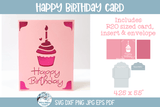 Happy Birthday Card SVG | Papercut R20 Card and Envelope Greetings Design Wispy Willow Designs Company