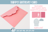 Happy Birthday Card SVG | Papercut R20 Card and Envelope Greetings Design Wispy Willow Designs Company