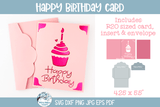 Happy Birthday Card SVG | Papercut R20 Card and Envelope Greetings Design Wispy Willow Designs Company