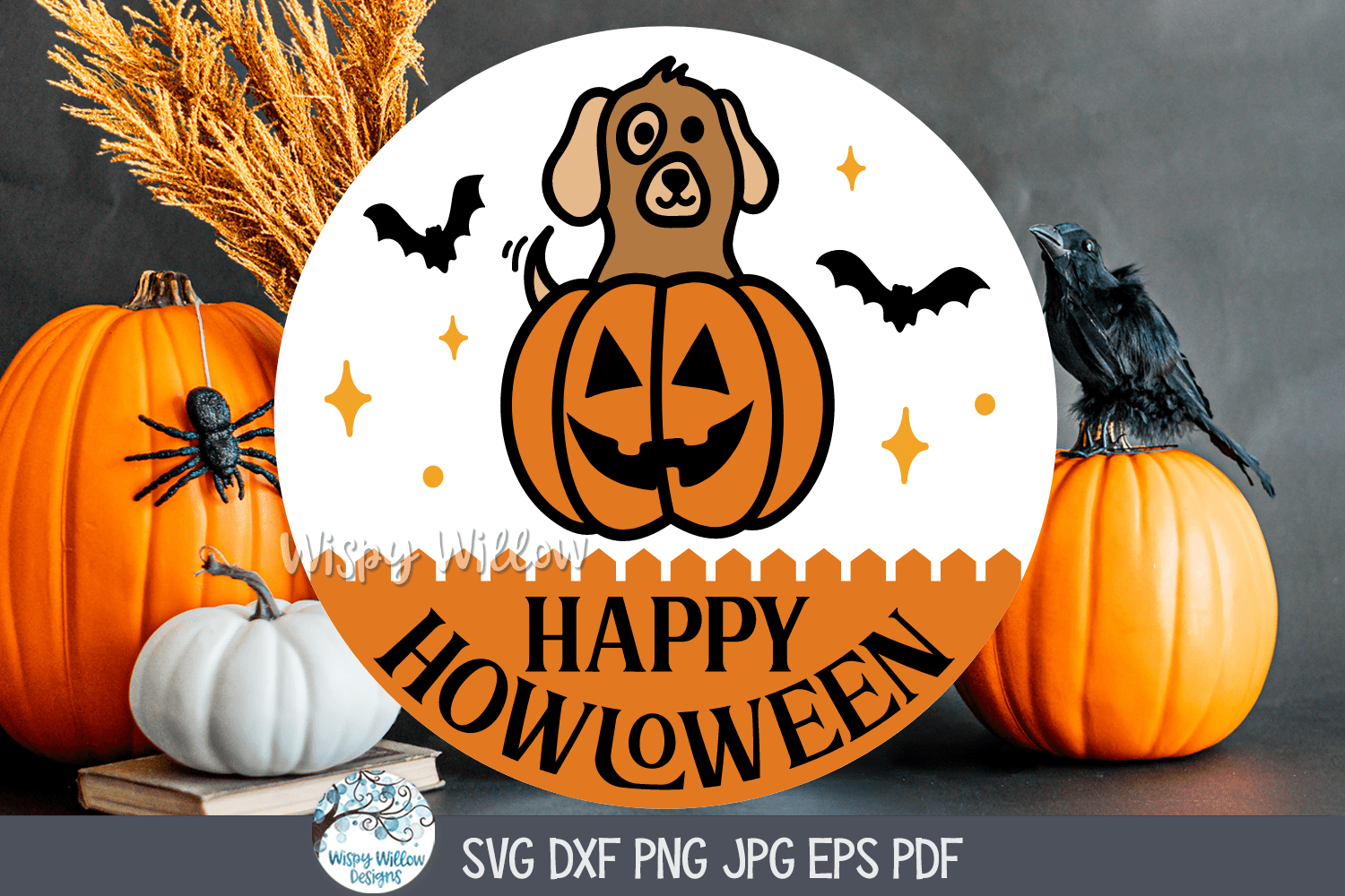 Happy Howloween SVG | Halloween Dog Art Wispy Willow Designs Company